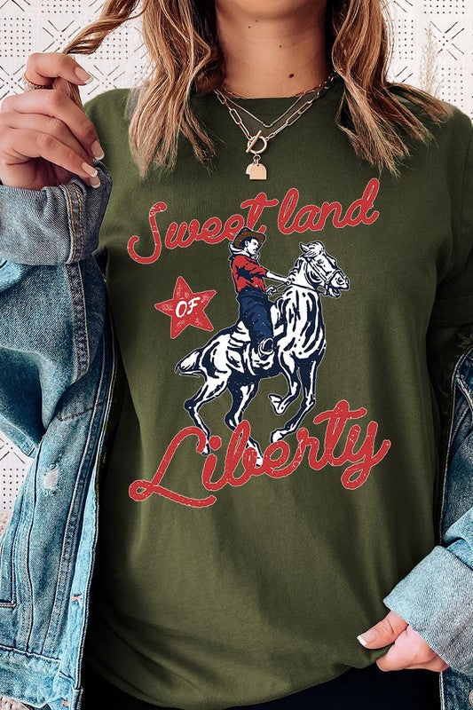 Sweet Land of Liberty - Short Sleeve Graphic T - CURVY