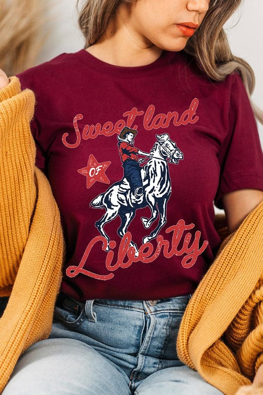 Sweet Land of Liberty - Short Sleeve Graphic T - CURVY