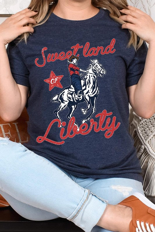 Sweet Land of Liberty - Short Sleeve Graphic T - CURVY