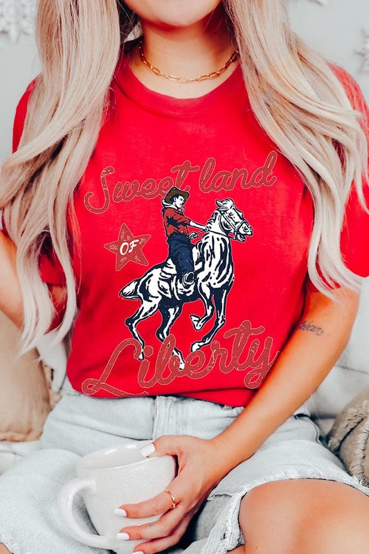 Sweet Land of Liberty - Short Sleeve Graphic T - CURVY