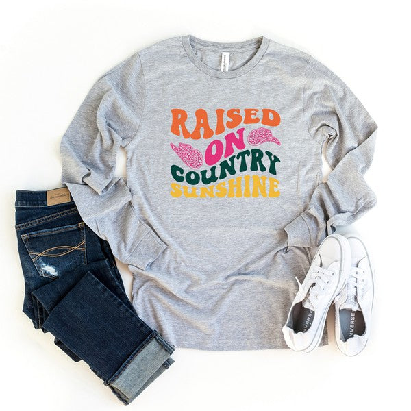 Raised On Country Sunshine Hat Long Sleeve Tee