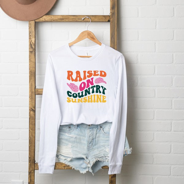 Raised On Country Sunshine Hat Long Sleeve Tee