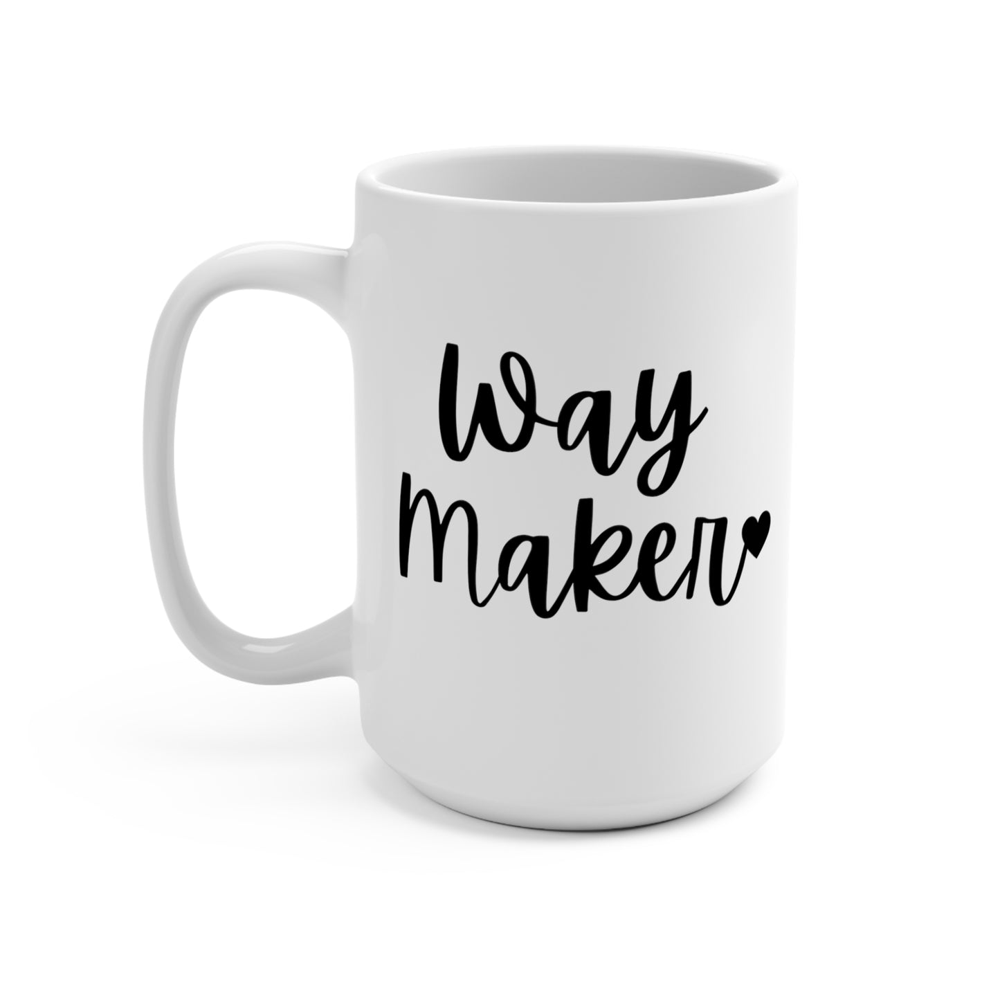 "Way Maker" White Gloss Ceramic Mug 15oz | Jesus Collection by Love Tiffany