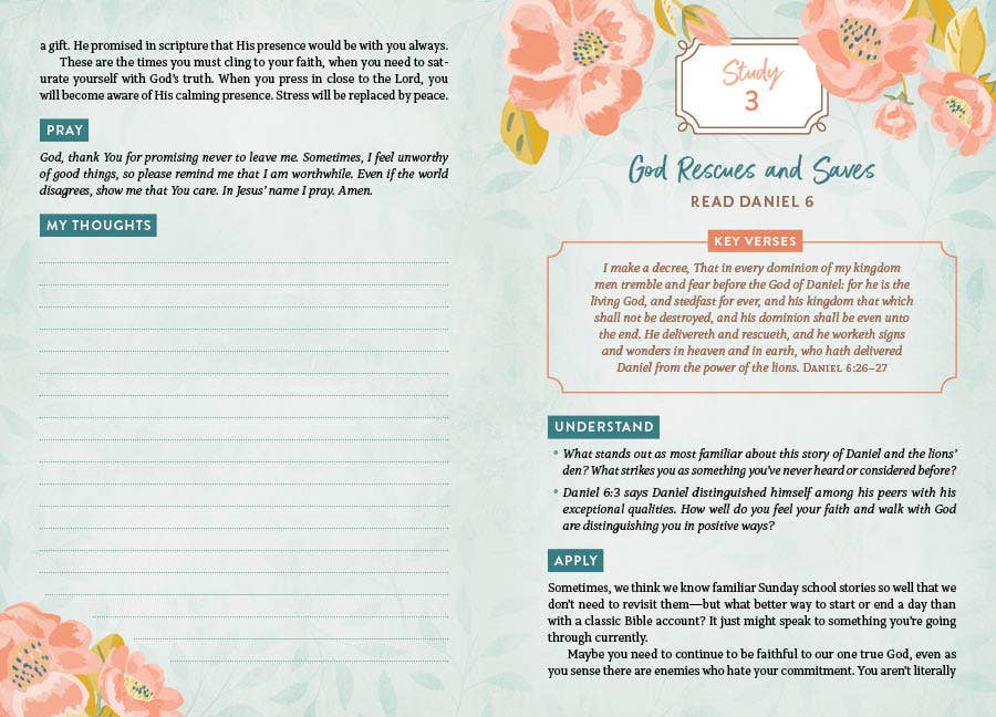 The Holy Bible KJV: 5 Minute Bible Study Edition (Summertime Florals)