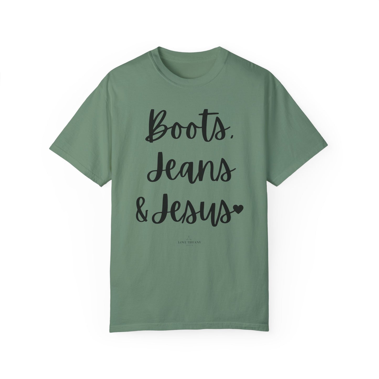 "Boots, Jeans & Jesus" Ladies Comfort Colors T-Shirt | Jesus Collection by Love Tiffany