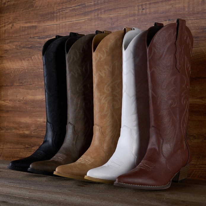 "Classy Cowgirl" Knee-High Western Boots
