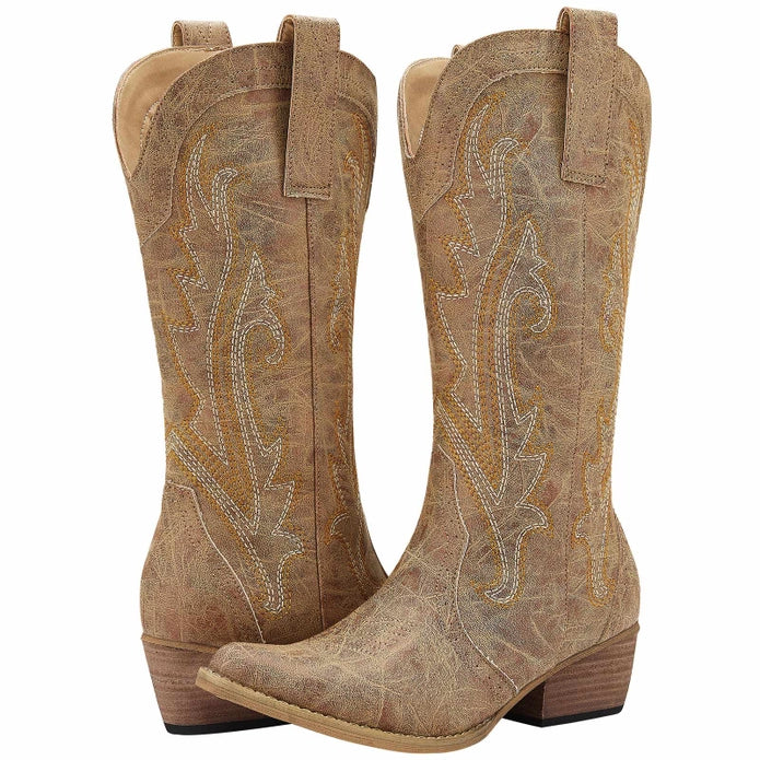 "Jolene" Embroidered Cowgirl Boots