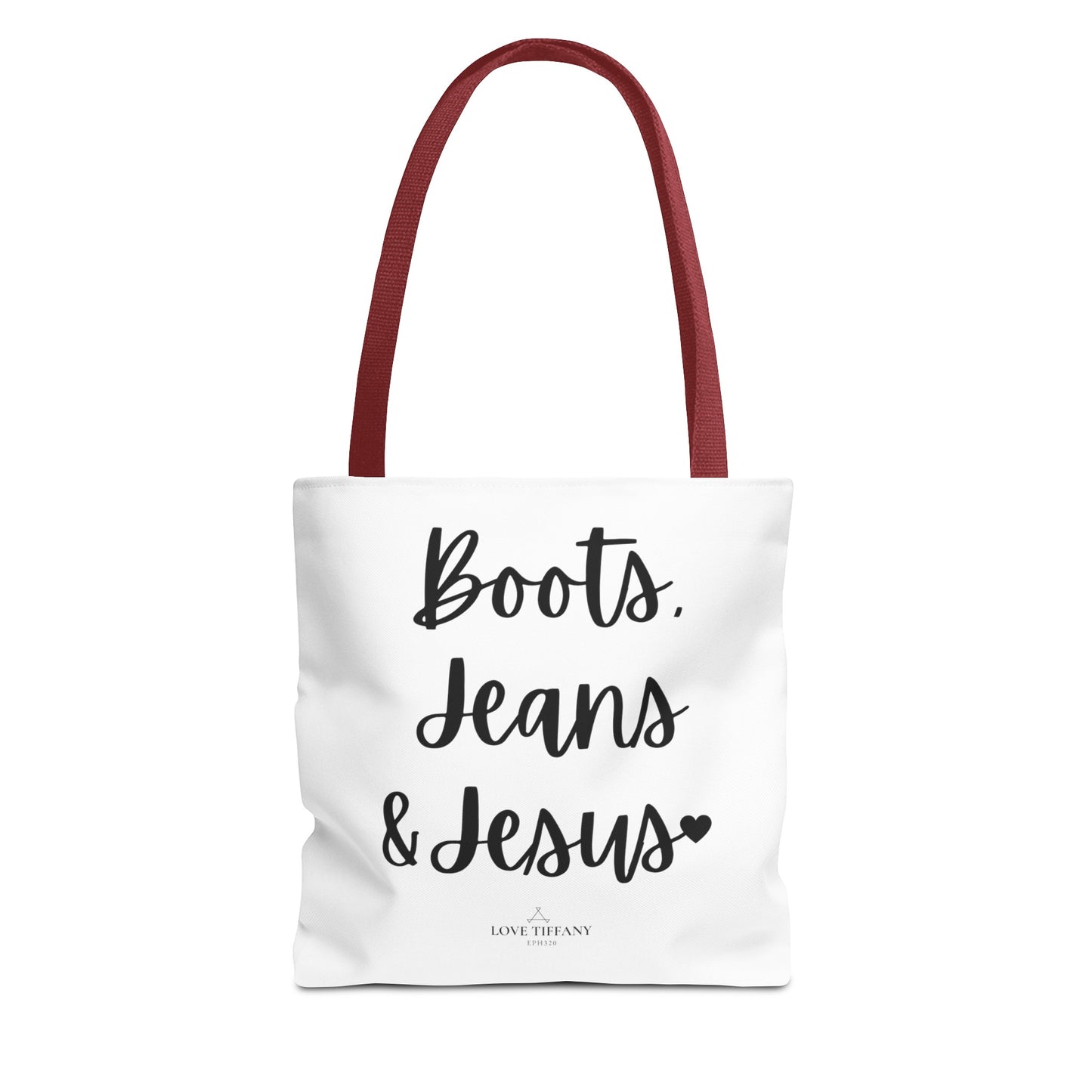 "Boots, Jeans & Jesus" Tote Bag | Jesus Collection by Love Tiffany