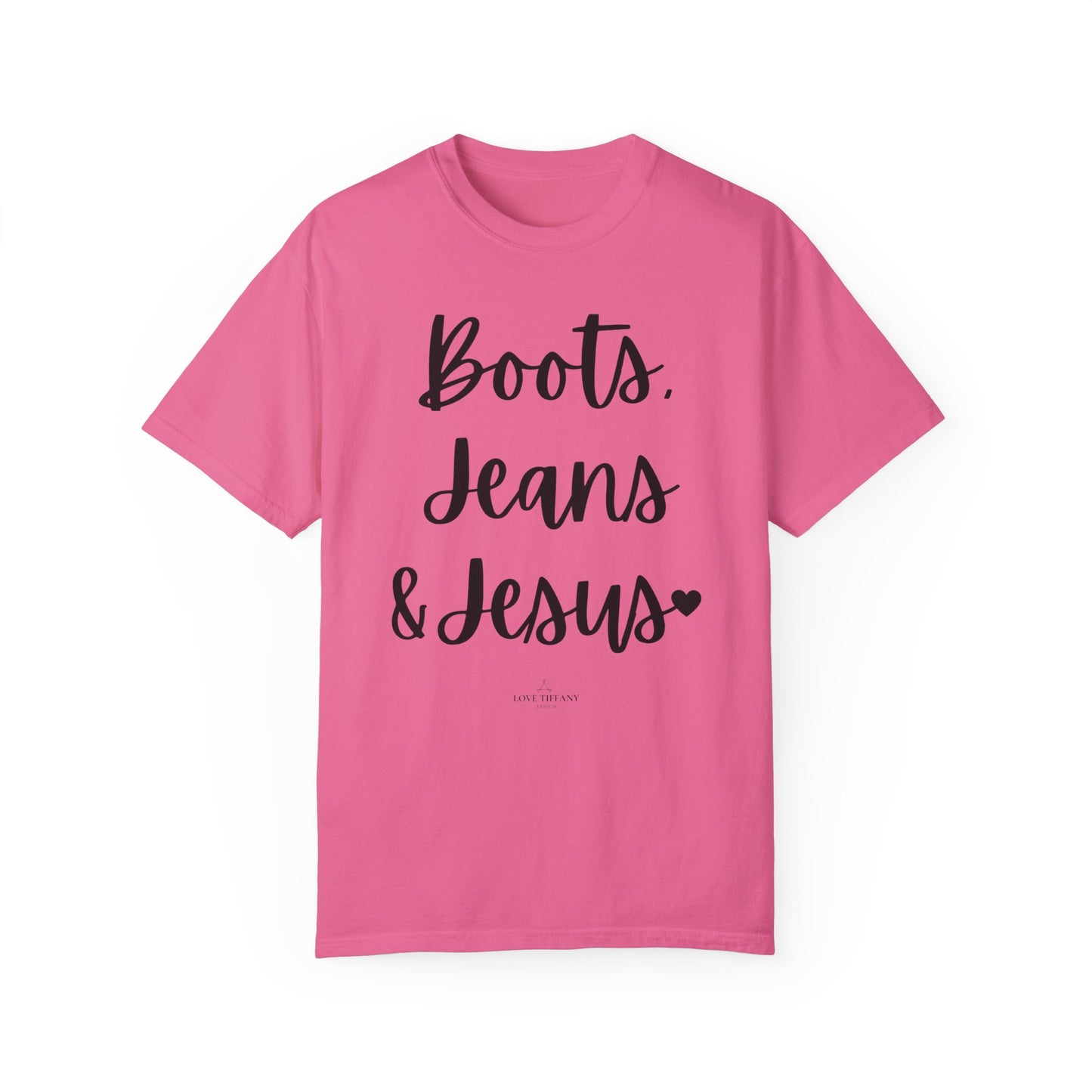 "Boots, Jeans & Jesus" Ladies Comfort Colors T-Shirt | Jesus Collection by Love Tiffany