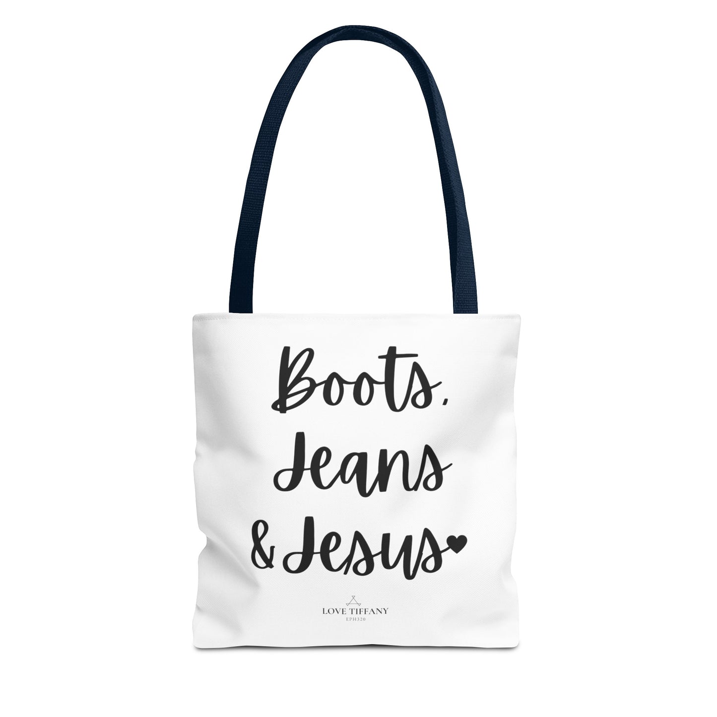 "Boots, Jeans & Jesus" Tote Bag | Jesus Collection by Love Tiffany