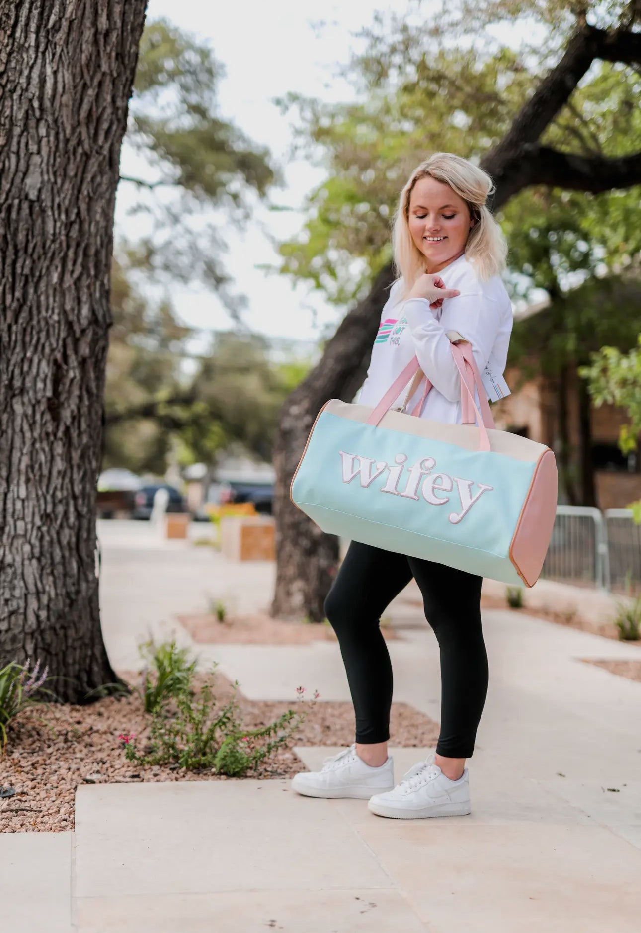 "Wifey" Modern Weekender Chenille Duffle
