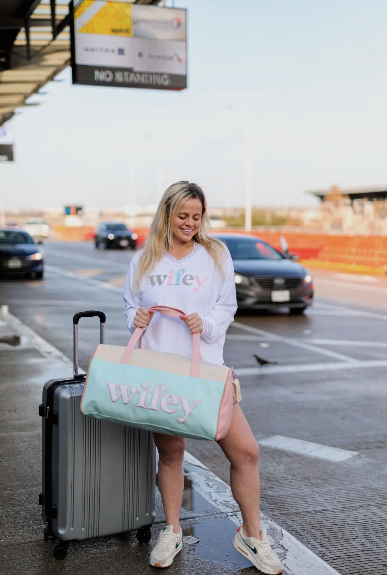 "Wifey" Modern Weekender Chenille Duffle