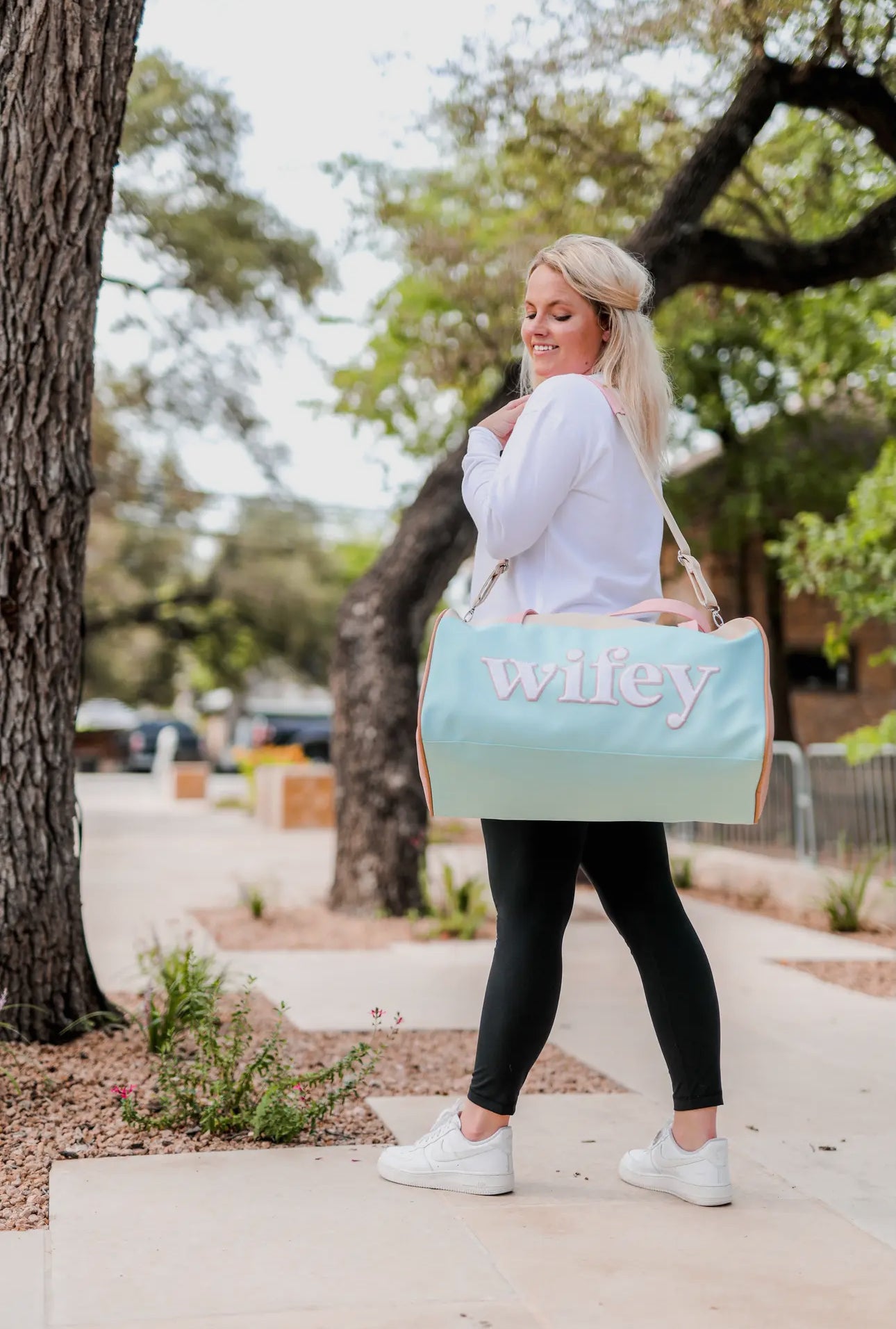 "Wifey" Modern Weekender Chenille Duffle