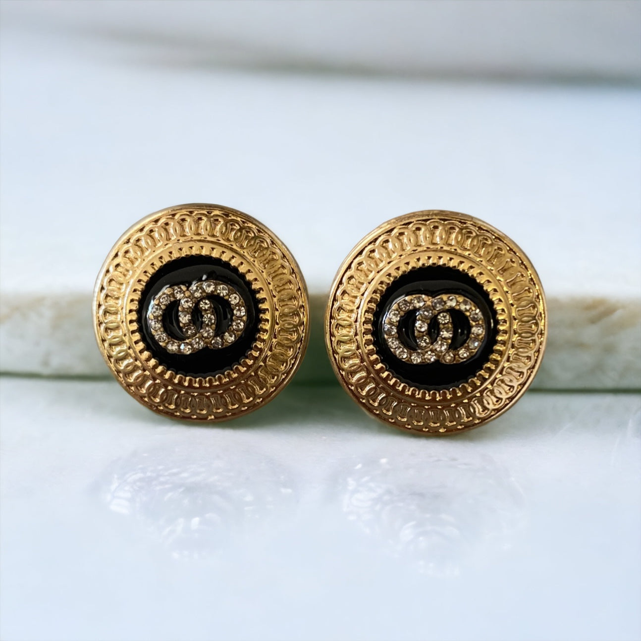 So Sophisticated Gold & Rhinstone Circles