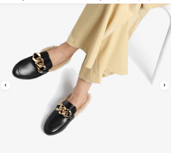 Felicity Fur Slides with Chain Accent
