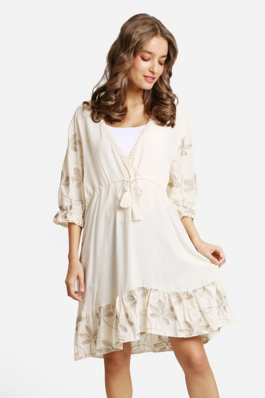 Bailey Embroidered Leaves Dress