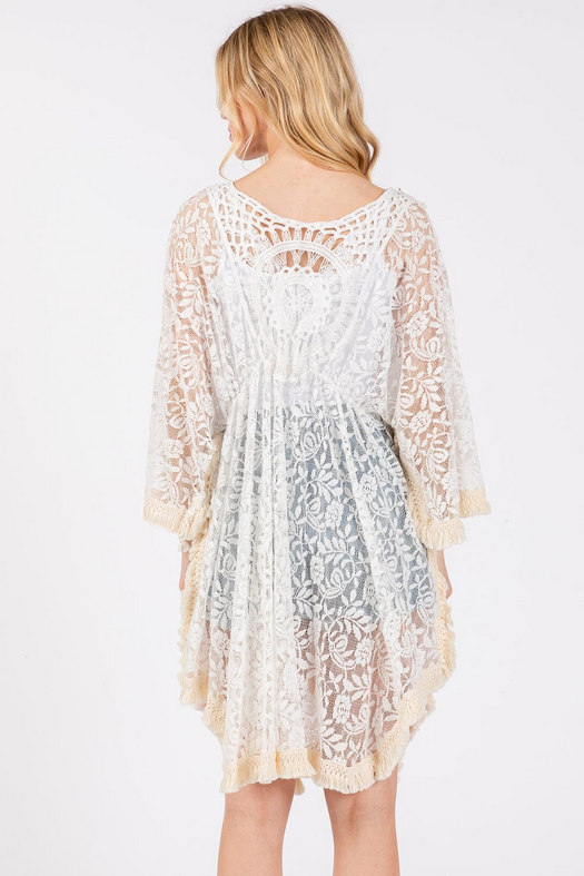 Fauna Boho Fringe Lace Tassel Cover-up
