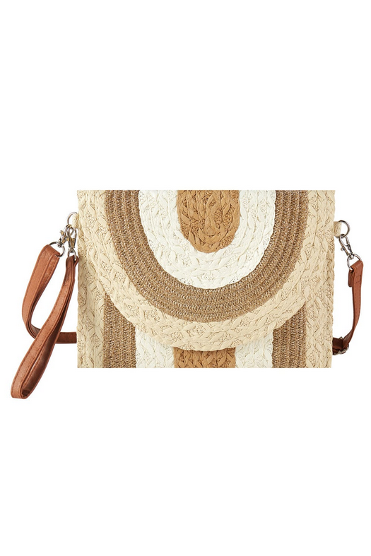 Tulum Metallic Lined Multi Color Straw Clutch/Crossbody Bag