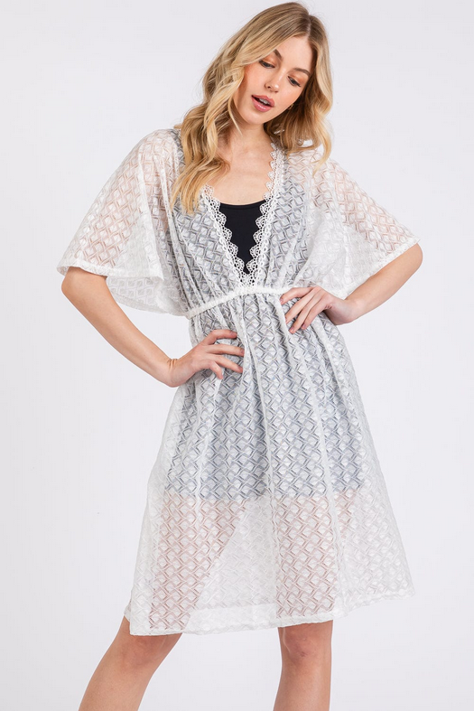 Talia V-Neck Detailed Crochet Lace Cover Up