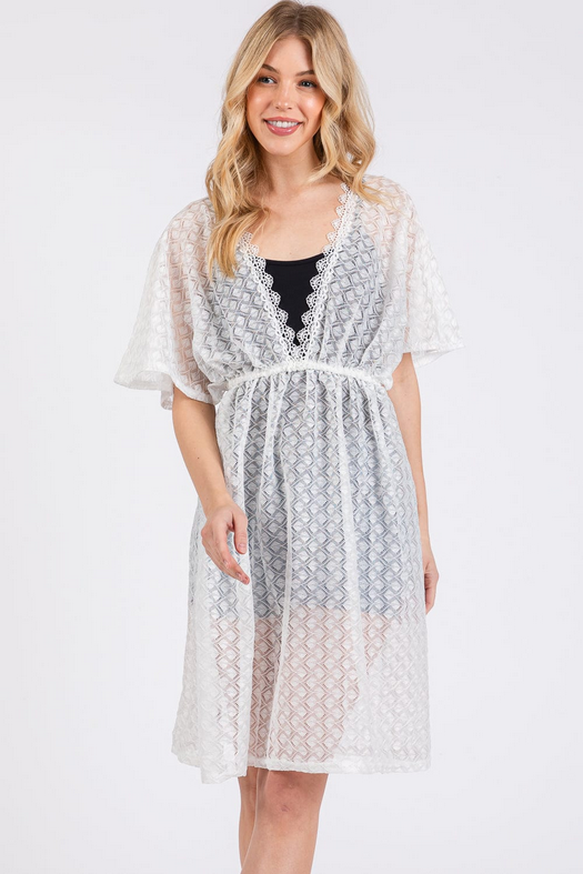 Talia V-Neck Detailed Crochet Lace Cover Up