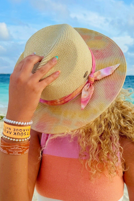 Veda Tie Dye Brim Panama Hat