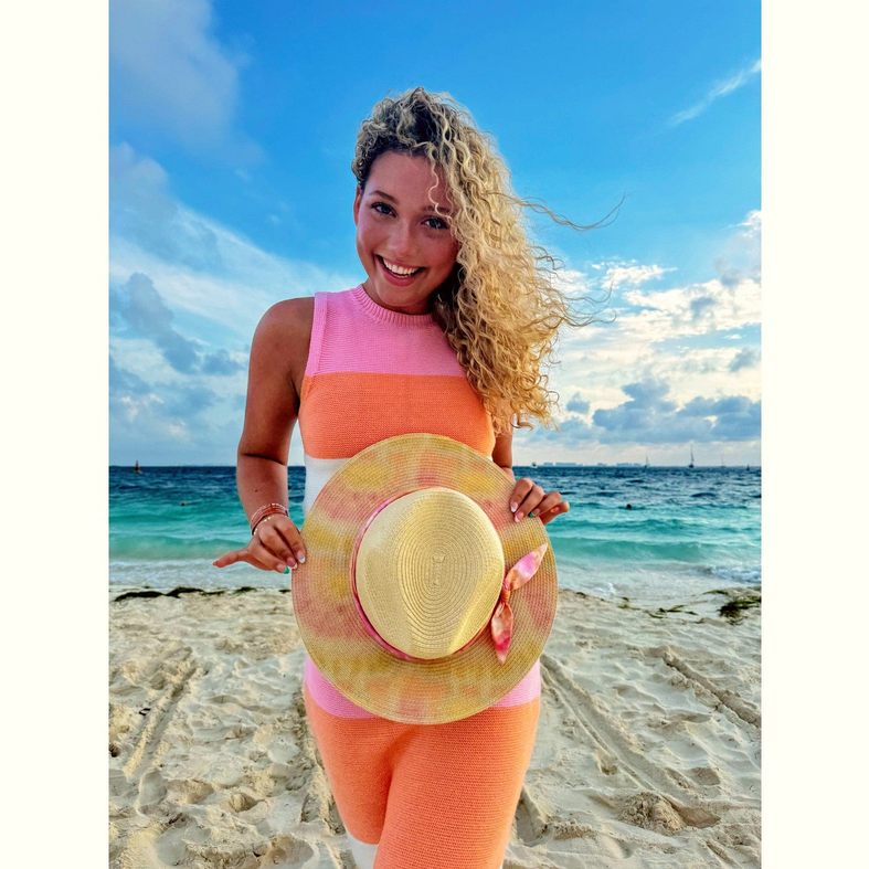 Veda Tie Dye Brim Panama Hat