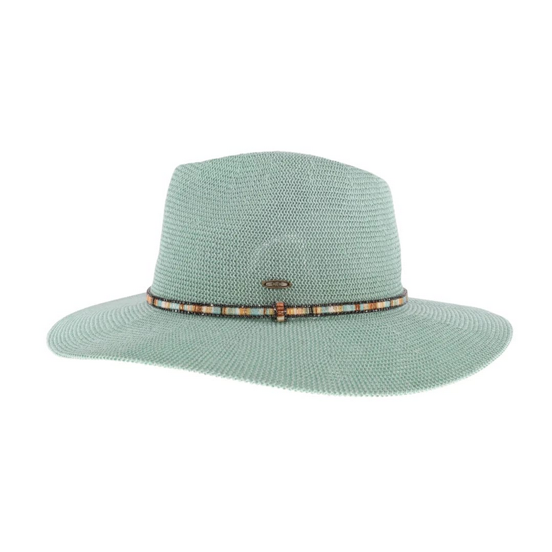 Lilian Multi Thread Rhinestone Band Panama Hat