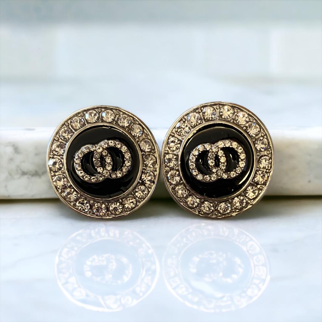 Believing For It Black & Rhinestone Earrings