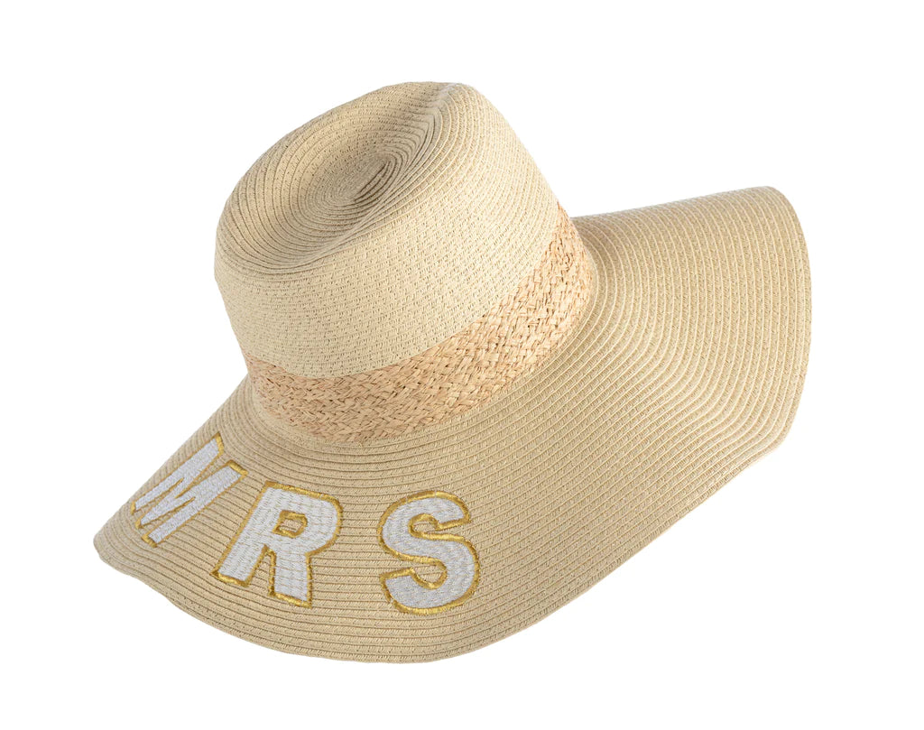 Bride "Mrs" Straw Sun Hat