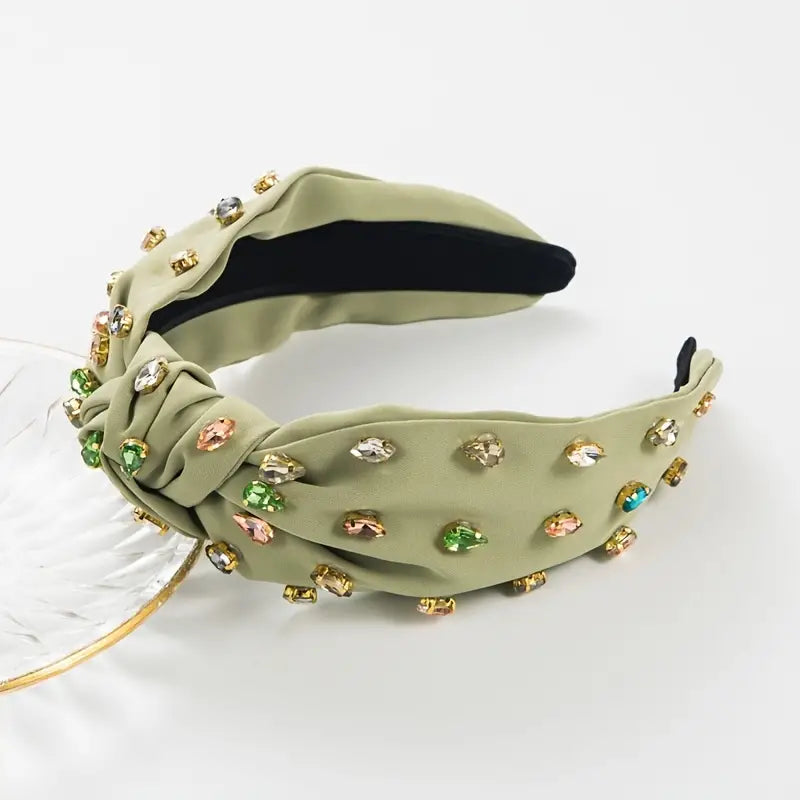 VINTAGE RAINBOW JEWEL LINEN HEADBAND