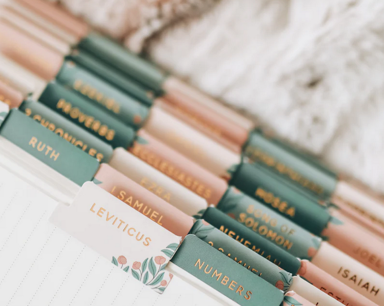 Minty Floral Bible Tabs