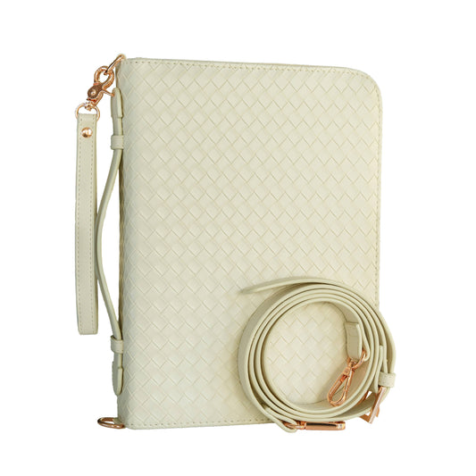 Ever AJ Weave Bible Case, Crossbody PEARL