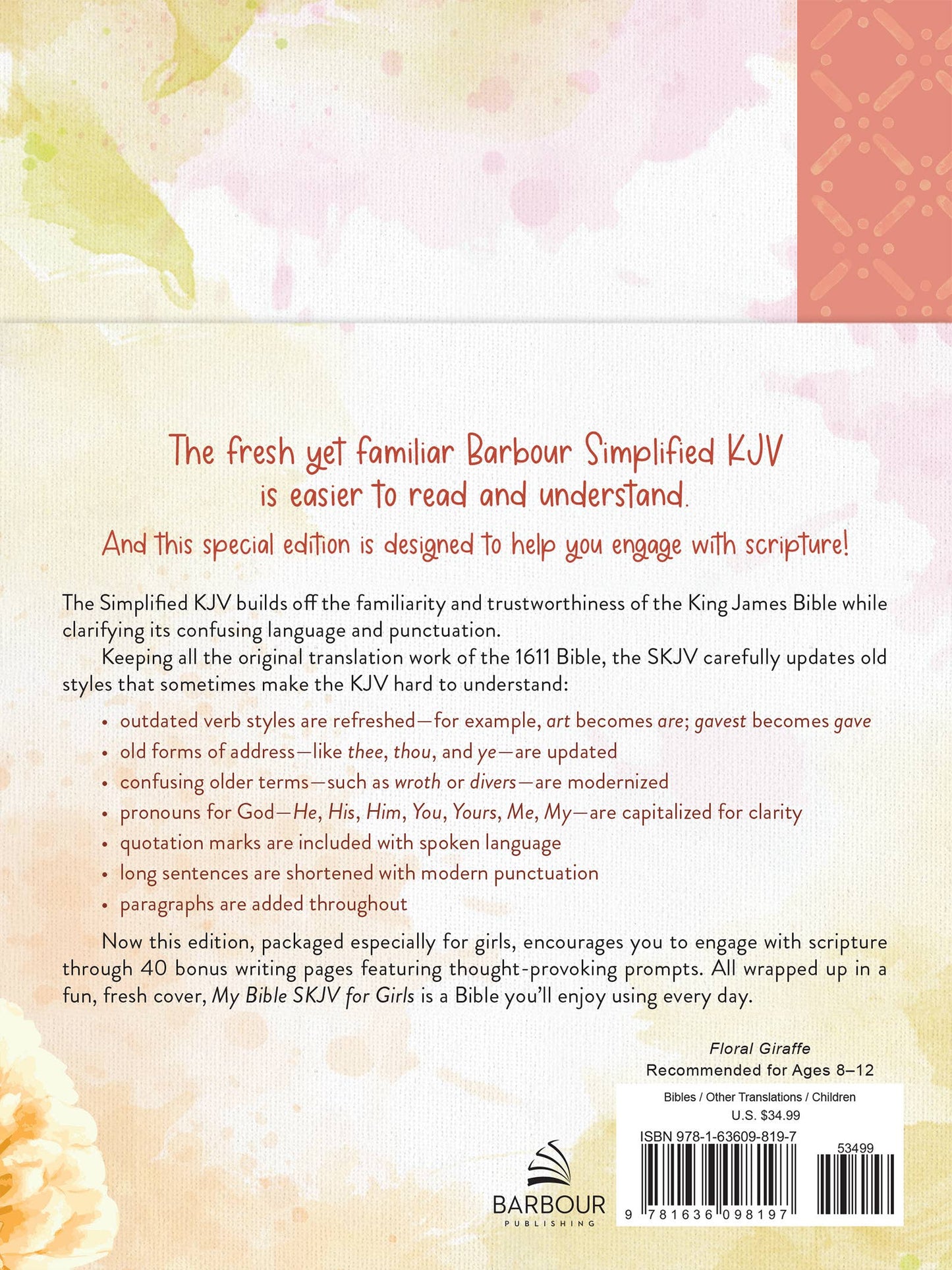 My Bible SKJV for Girls [Floral Giraffe]