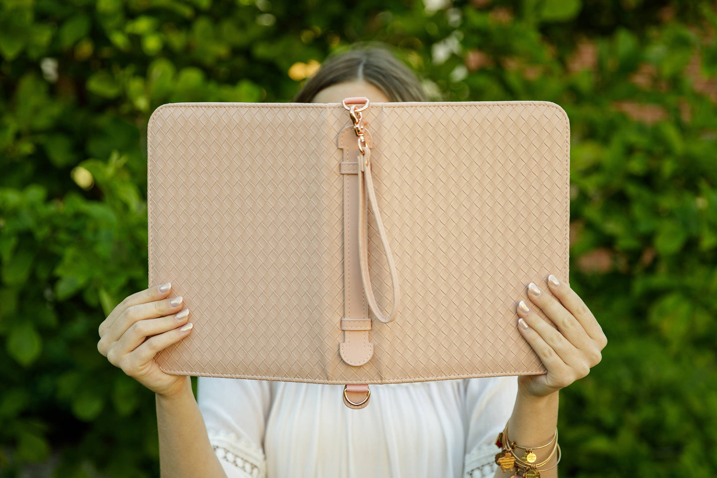 Ever AJ Weave Bible Case, Crossbody BLUSH