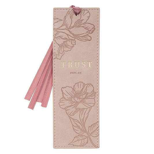 Bookmark Faux Leather Pink Trust Prov. 3:5