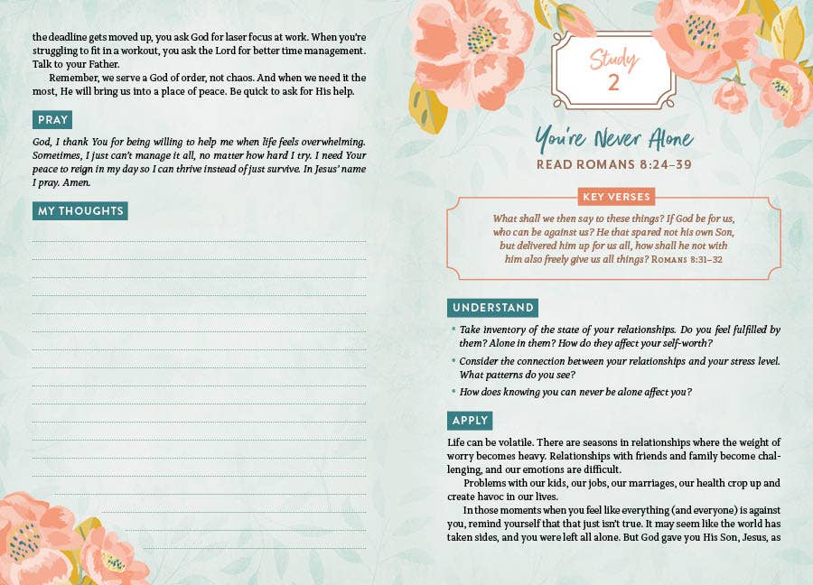 The Holy Bible KJV: 5 Minute Bible Study Edition (Summertime Florals)