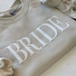 Embossed Beige Bride Crewneck: Sand / Small