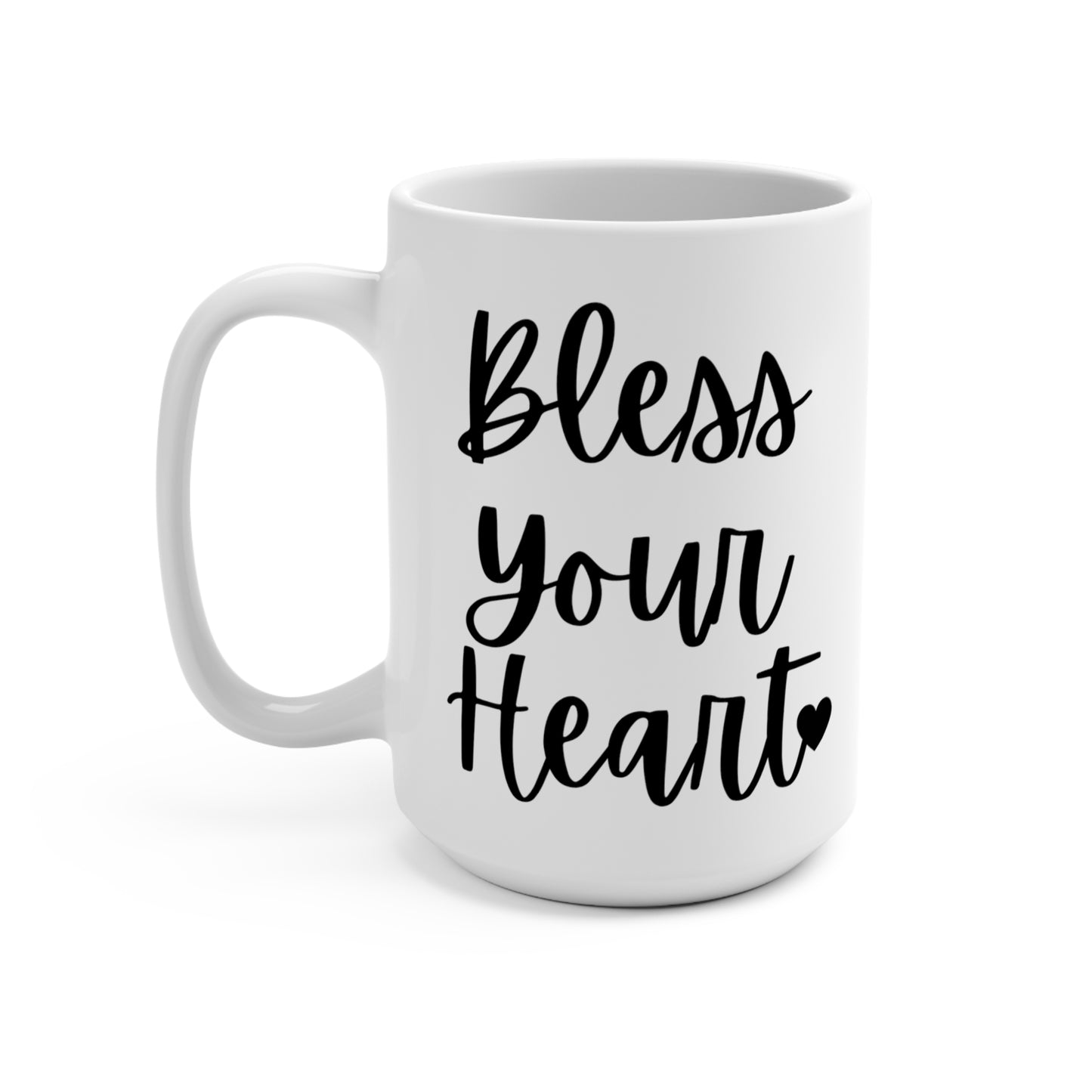 "Bless Your Heart" White Gloss Ceramic Mug 15oz | Jesus Collection by Love Tiffany