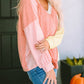 Stripe Colorblock Long Sleeve Shirt: XL / Rose Gold