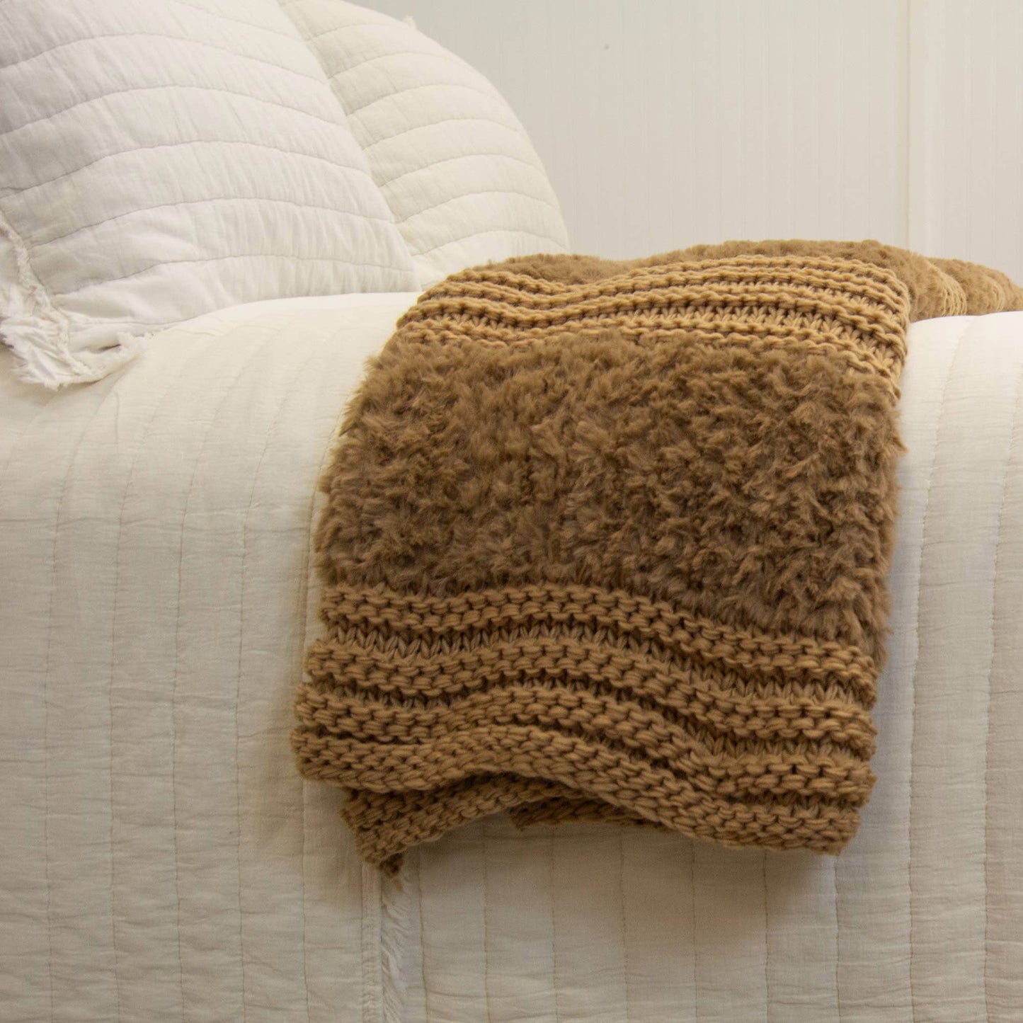 Donna Sharp Plush Knit Throws: Camel