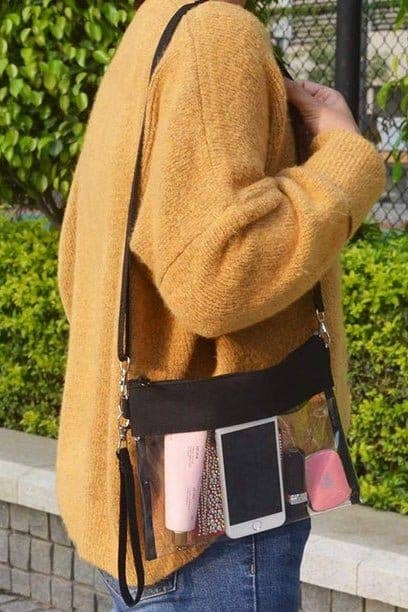 AD200T Game Day Clear Crossbody Bag/Clutch: Leopard