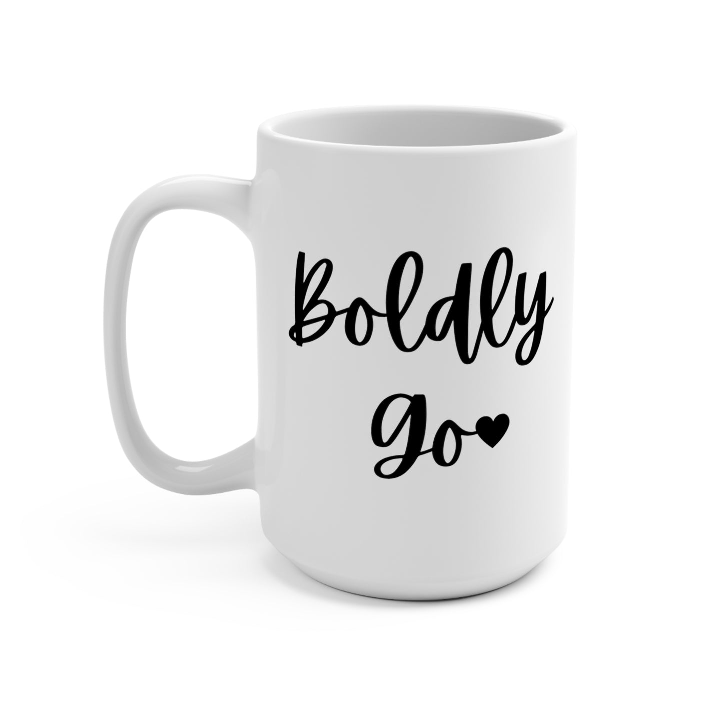 "Boldly Go" White Gloss Ceramic Mug 15oz | Jesus Collection by Love Tiffany