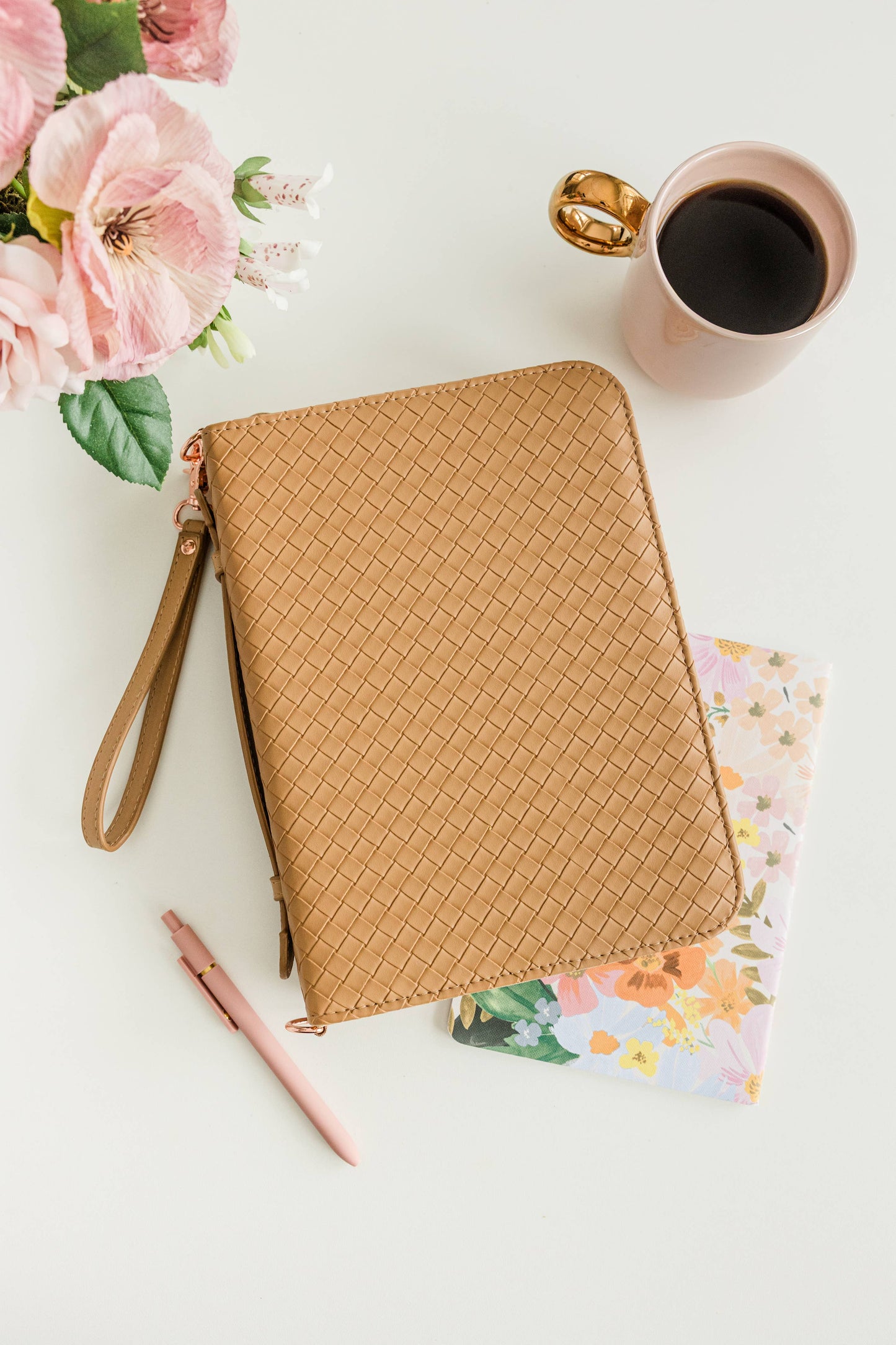 NEW Bible Cover, Weave Bible Case, Crossbody CARAMEL