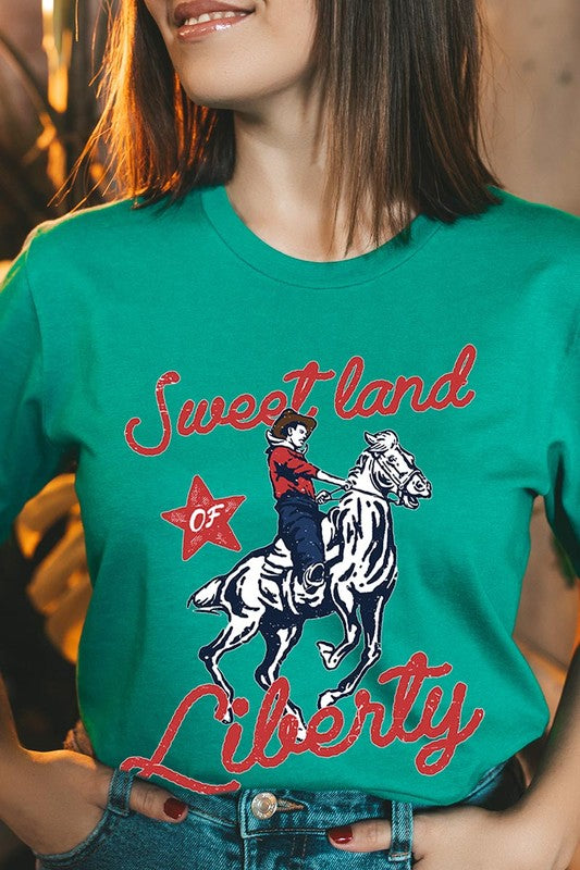 Sweet Land of Liberty - Short Sleeve Graphic T - CURVY