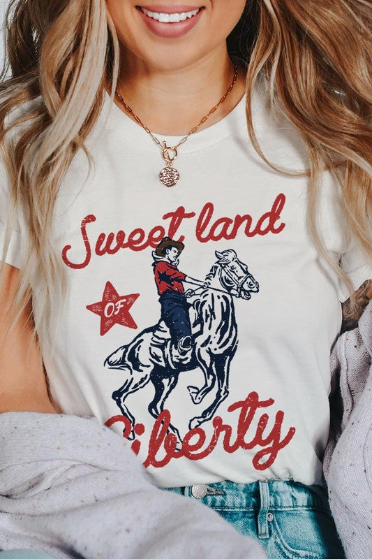 Sweet Land of Liberty - Short Sleeve Graphic T - CURVY