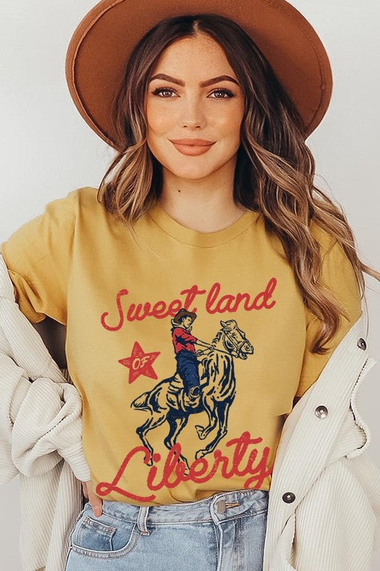 Sweet Land of Liberty - Short Sleeve Graphic T - CURVY