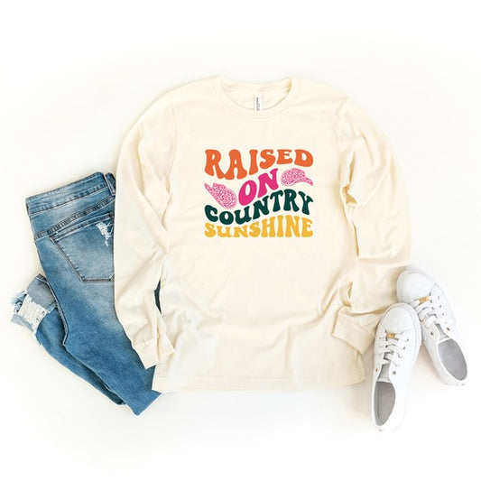 Raised On Country Sunshine Hat Long Sleeve Tee