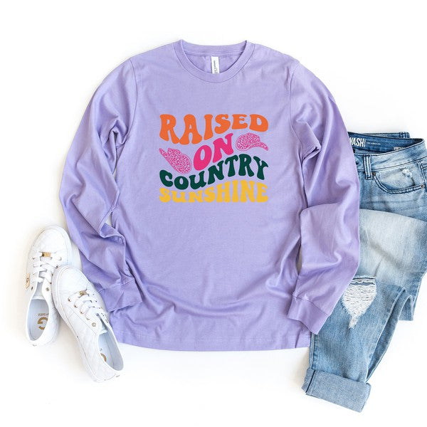 Raised On Country Sunshine Hat Long Sleeve Tee