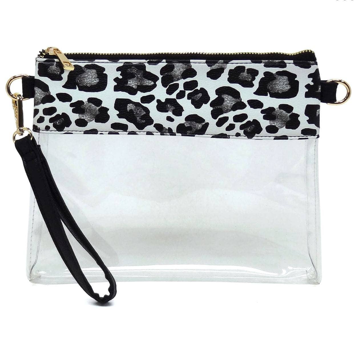 AD200T Game Day Clear Crossbody Bag/Clutch: Leopard