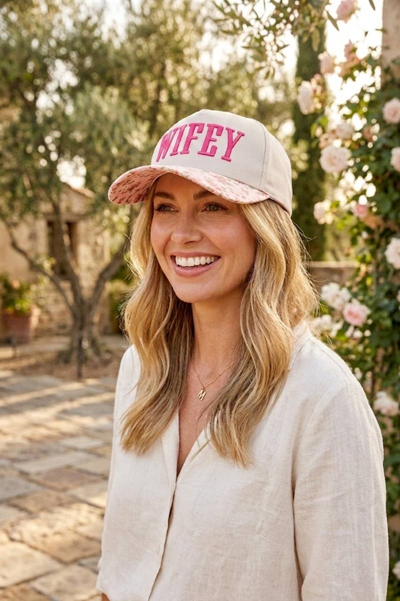 Wifey / Happy Wife / Auntie Two Tone Snapback Hat: ASH MOCHA-198906 / OS